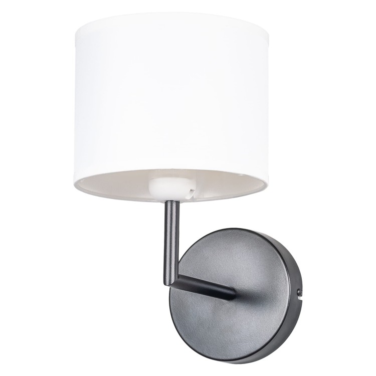 Bishop kinkiet wykonany z metalu z tkaninowym abażyrem