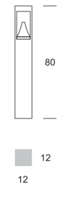 BOKARD wymiary: profil 12 na 12 cm, wysokość 80 cm