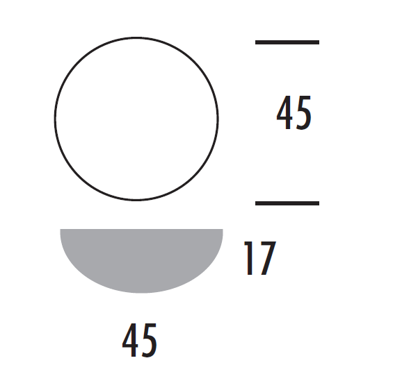 TWIST wymiary: średnica 45 cm i grubość 17 cm