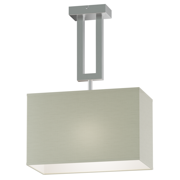 ALASKA lampa sufitowa wykonana z metalu z prostokątnym tkaninowym abażurem