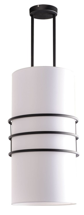 Edgar lampa sufitowa z metalowym korpusem i tkaninowym abażurem w kształcie walca