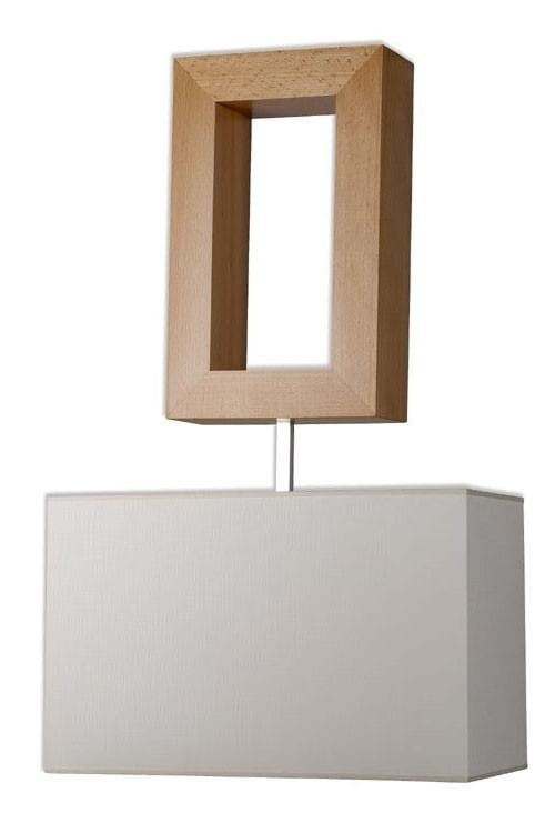 Eva drewniana lampa sufitowa z tkaninowym abażurem w kształcie prostokąta