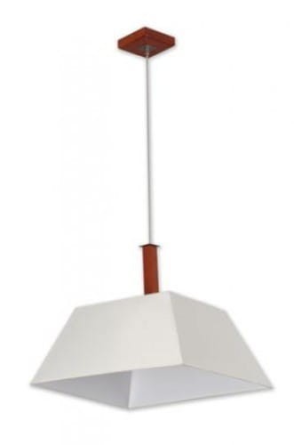 HAMIDA lampa sufitowa wisząca wykonana z drewna i metalowymi detalami z tkaninowym abażurem