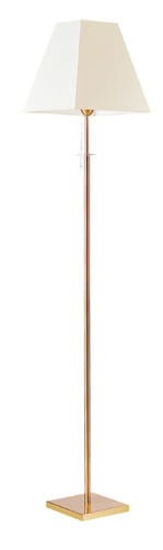 Hamida lampa podłogowa wykonana z metalu z tkaninowym abażurem