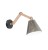 OLA drewniany kinkiet z metalową puszką do montażu oraz tkaninowym plisowanym abażurem. Regulowane ramię
