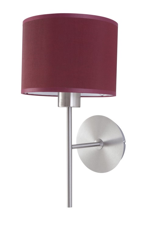 Preciosa kinkiet. Metalowy korpus w komplecie z tekstylnym bażurem w kolorze bordo