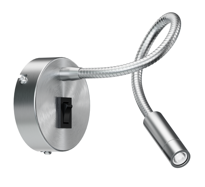 KANDEL kinkiet z okrągłą puszką i regulowanym wężykiem zakończonym LEDem.