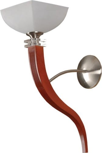 Fuji kinkiet wykonana z metalu i litego drewna ze szklanym solidnym kloszem