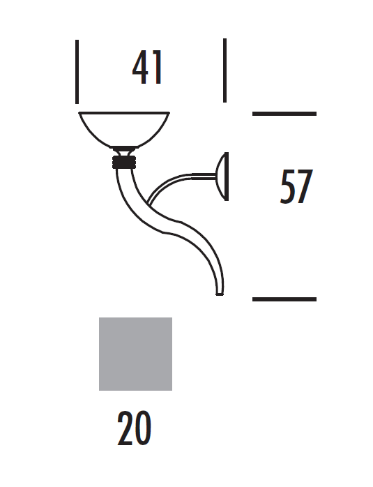 Fuji wymiary: szerokość 20 cm, wysokość 57 cm, głębokość 41 cm