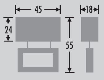 EVA wymiary: szerokość 45 cm, wysokość 55 cm, głębokość 18 cm
