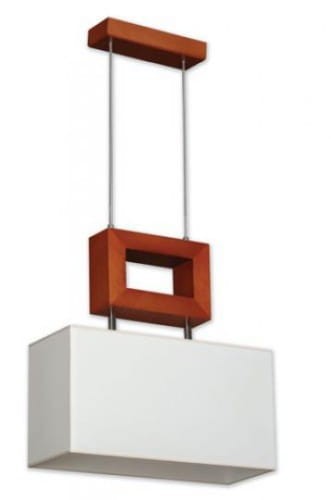 EVA dwu płomienna lampa sufitowa z litego drewna z tekstylnym abażurem