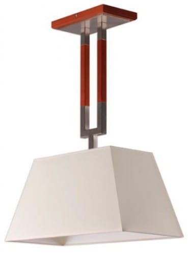 EMMA lampa sufitowa, wykonana z metalu i drewna w komplecie z tekstylnym abażurem