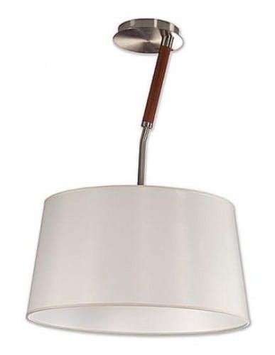 VELA lampa sufitowa wykonana z metalu i drewna w komplecie z tekstylnym abażurem