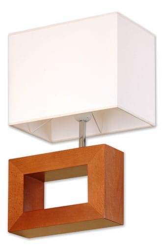 Eva kinkiet wykonany z litego drewna w komplecie z tekstylnym abażurem