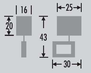 EVA wymiary: szerokość 16 cm, wysokość 43 cm, głębokość 30 cm