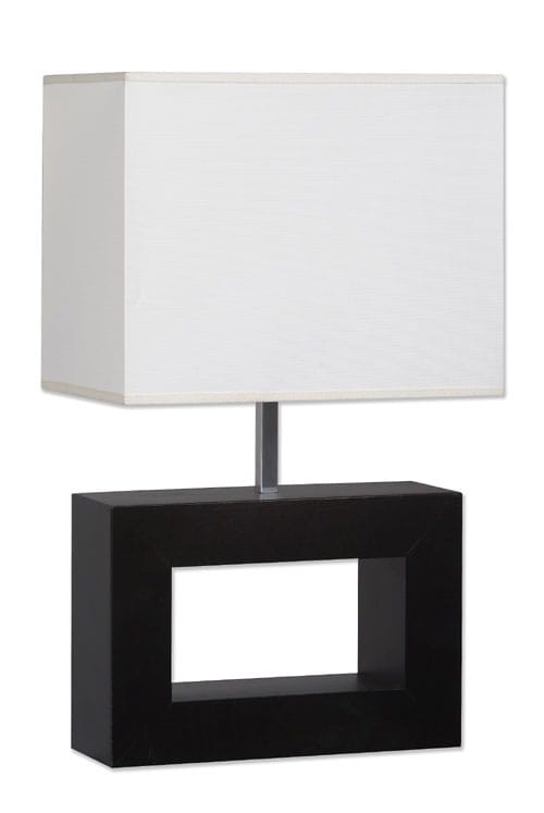 Eva lampa gabinetowa wykonana z litego drewna, w komplecie  z tekstylnym abażurem