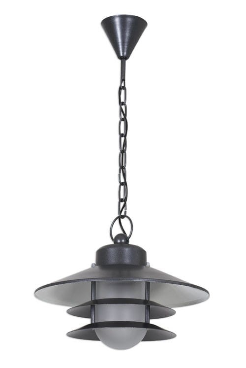 SCANIA Lampa Sufitowa zewnętrzna, wisząca na łańcuchu. W komplecie ze szklanym  lekko mlecznum kloszem