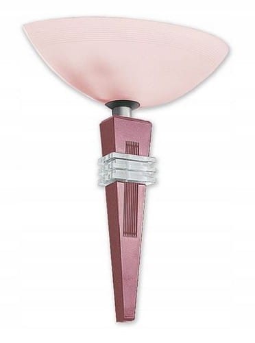 Etna masywny kinkiet wykonany z litegoi drewna z elementami dekoracyjnymi w postaci przeźroczystej plexi oraz elementu metalowego. W komplecie z soldnym grubym szklanym kloszem