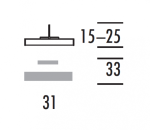 LUNA PLUS kinkiet szerokość 31 cm, wysokość 15 cm, głębokość 33 cm