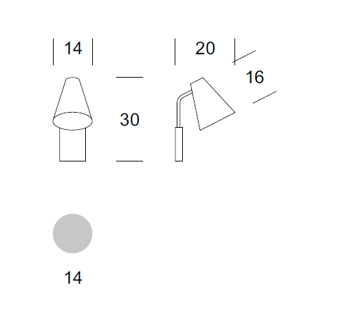 SCANDIC wymiary: szerokość 14 cm, wysokość 30 cm, głębokość 20 cm