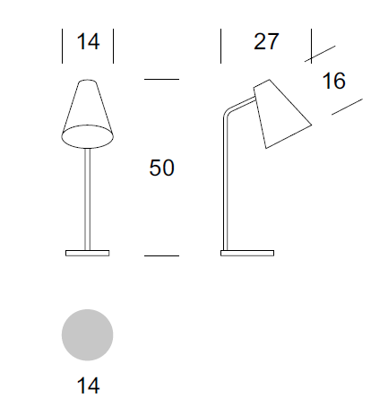 SCANDIC wymiary: szerokość 14 cm, wysokość 50 cm