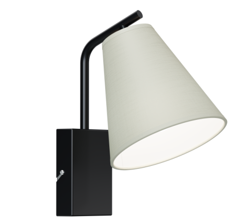 SCANDIC BIS kinkiet wykonany z metalu z tekstylnym abażurem w kolorze ecru