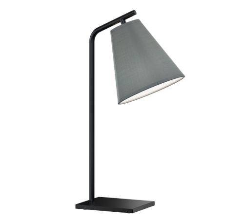 SCANDIC BIS lampa gabinetowa wykonana z metalu z tekstylnym abażurem w kolorze szarym