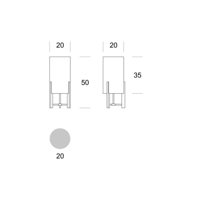 HIKARI wymiary: szerokość 20 cm, wysokość 50 cm