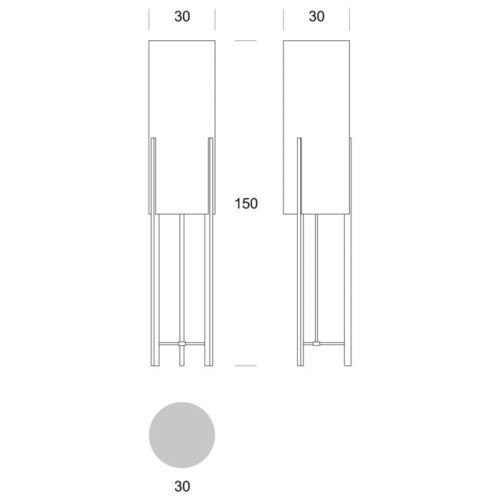 HIKARI wymiary: śrenica 30 cm, wysokość 150 cm