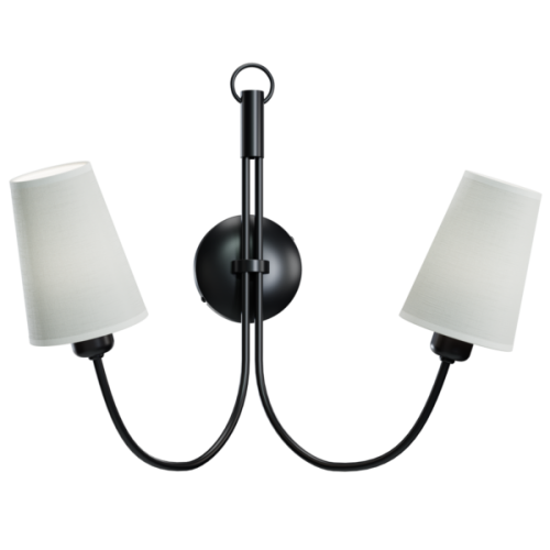 MODENA kinkiet wykonany z metalu z tekstylnym stożkowym abażurem