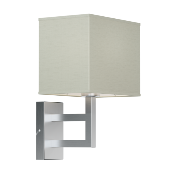 ALASKA kinkiet wykonany z metalu z tekstylnym abażurem w ksztłcie prostokąta