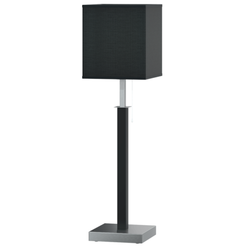 VES lampa gabinetowa. Korpus metalowy w kompecie z tekstylnym abażurem w kształcie kwadratu