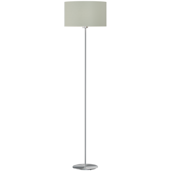 Preciosa lampa podłogowa. Korpus metalowy w komplecie z tekstylnym abażurem.