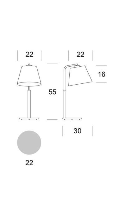 MILENA wymiaty: szerokość 22 cm, wysokość 55 cm, głębokość 30 cm