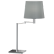 RUMBA lampa gabinetowa z regulowanym ramieniem i tkaninowym abażure. Solidny korpus wykonany z metalu. Abażur szary