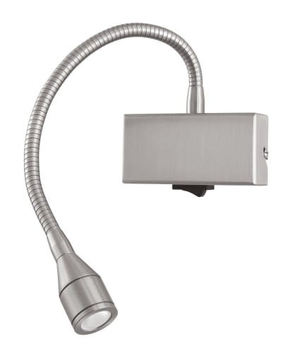 Kandel kinkiet wykonany z metalu z regulowanym wężykiem zakończonym źródłem led