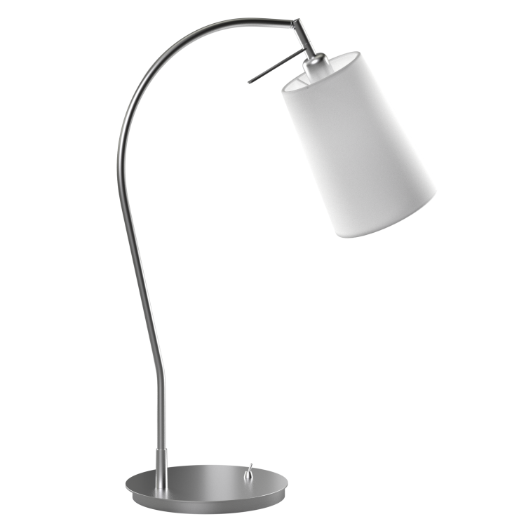 CAPRICORN lampa gabinetowa wykonana z metalu ze zgrabnym tkaninowym abażurem